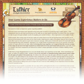 Luthier's Worker Chips - A Letter from Paverson & Panda