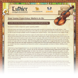 Luthier's Worker Chips - A Letter from Paverson & Panda
